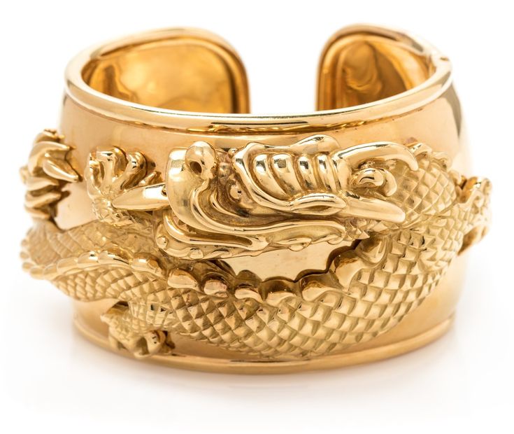 Gold Plated Dragon Bangle