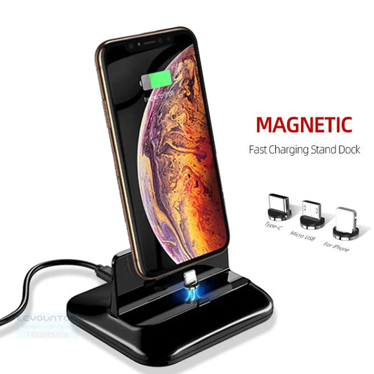 Phone Dock Station Usb Micro Type c Stand Wireless Charger Holder Magnetic Fast Charger Cradle For iPhone Samsung XiaoMi Android