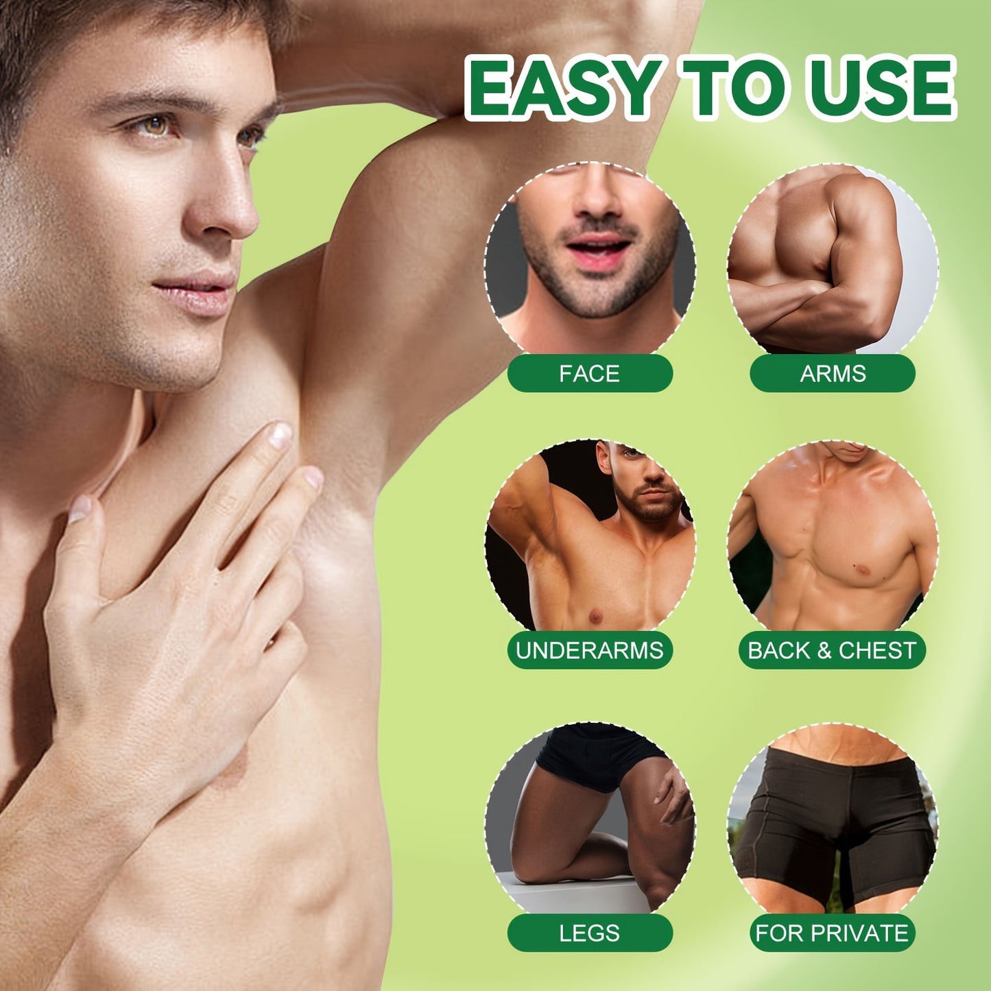 Men's Hair Removal Cream Aloe Vera,.