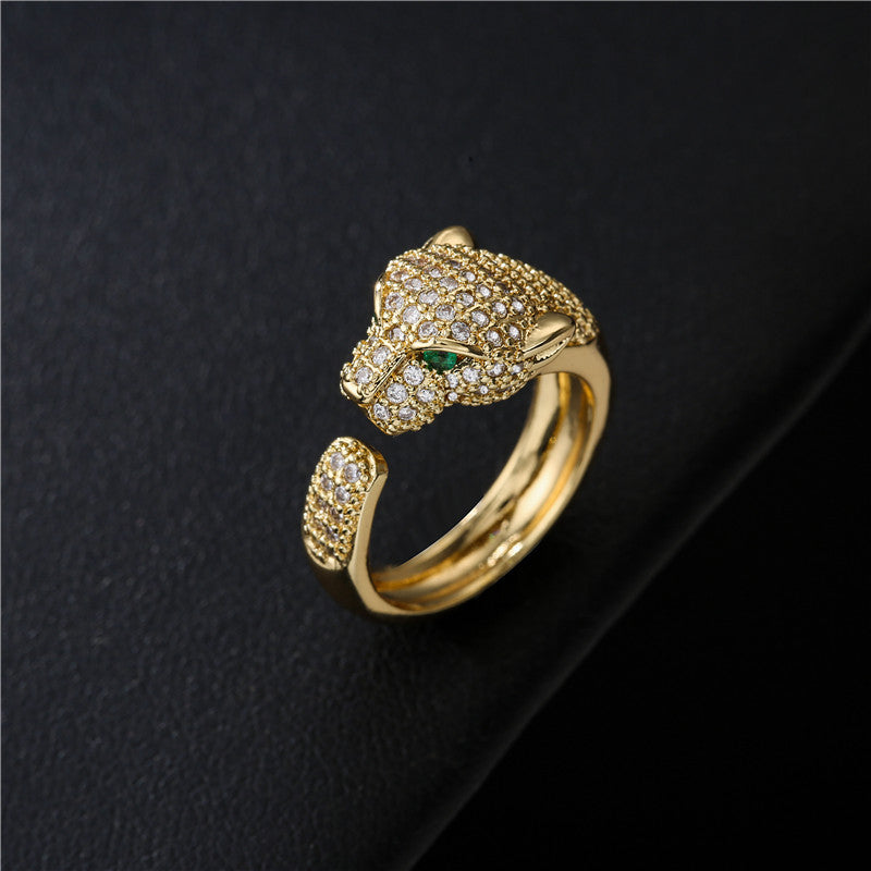 Original Gold leopard shape animal rings for men&