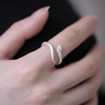 Fashion 925 Sterling Silver Snake Ring Temperament Charm Animal Shape Ring Birthday Gift for Women's Exquisite Jewelry