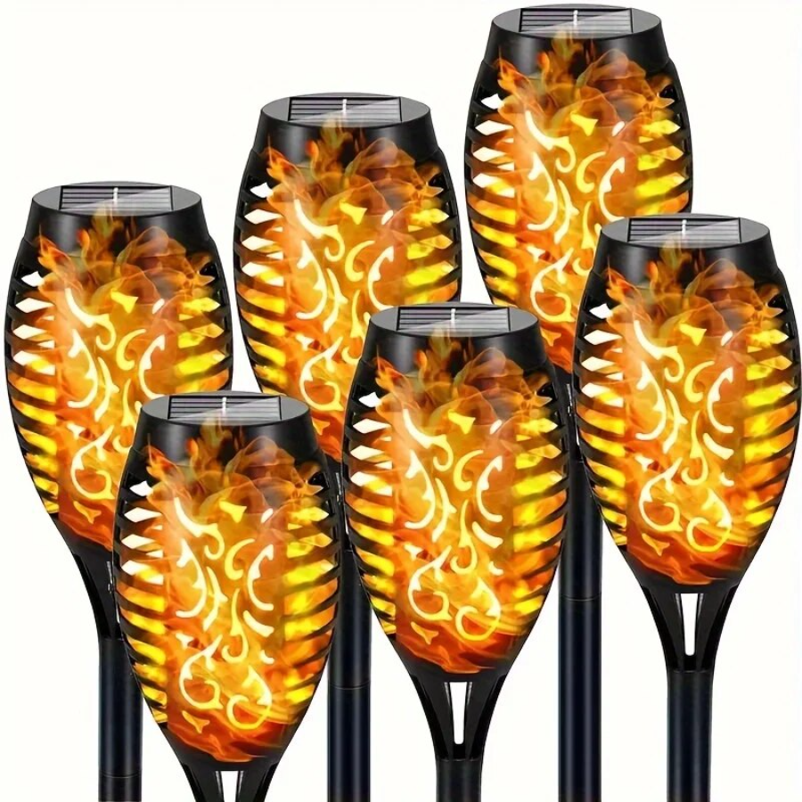 12LED Solar Flame Torch Light Waterproof