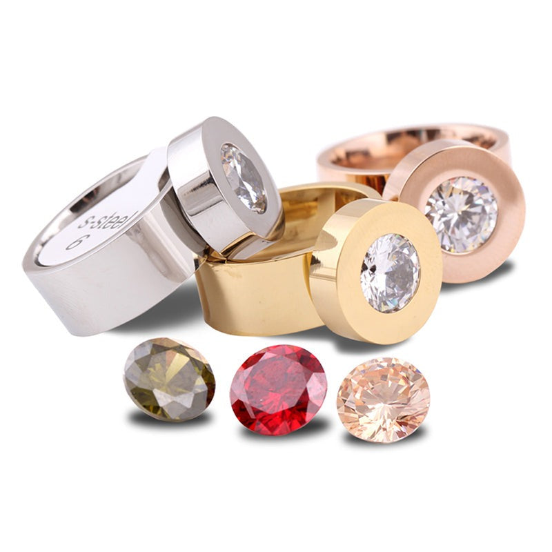 Women's Stainless Steel Ring, Gold/Rose Gold/Silver.