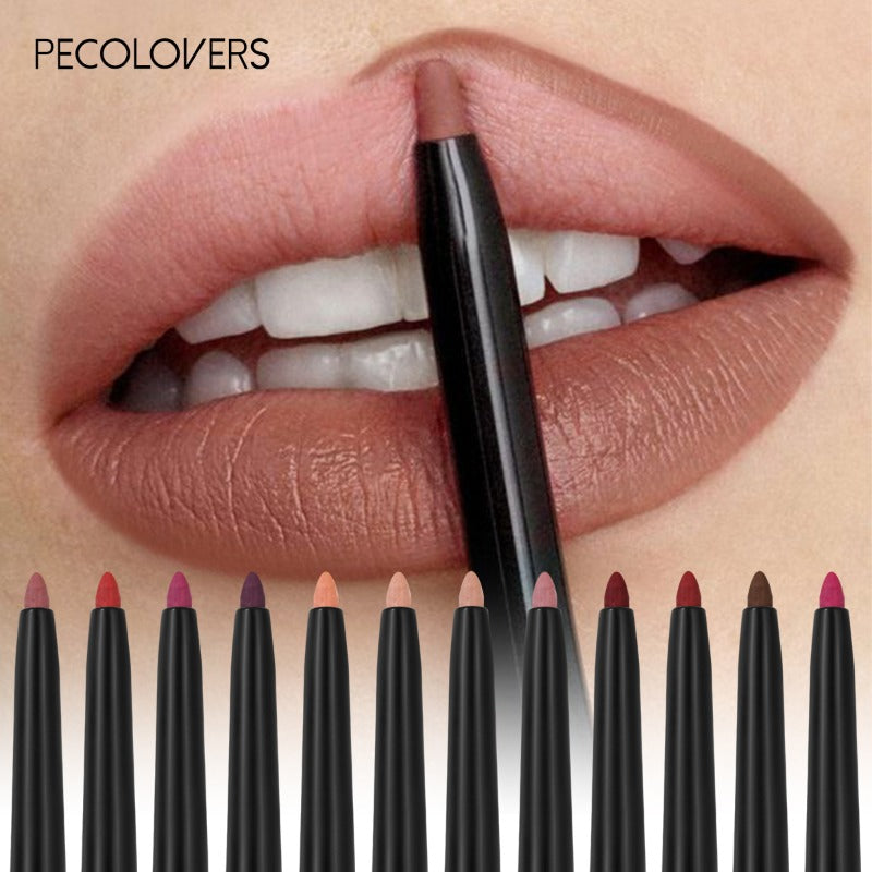 Waterproof Matte Lipliner Pencil Red Contour.