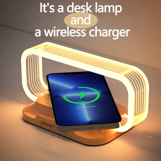 Touch Control Bedside Lamp with Wireless Charger.