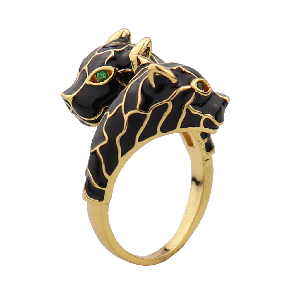 Classic animal shape ring tiger head ring full of zircon Party Wedding Gift Jewelry R2600