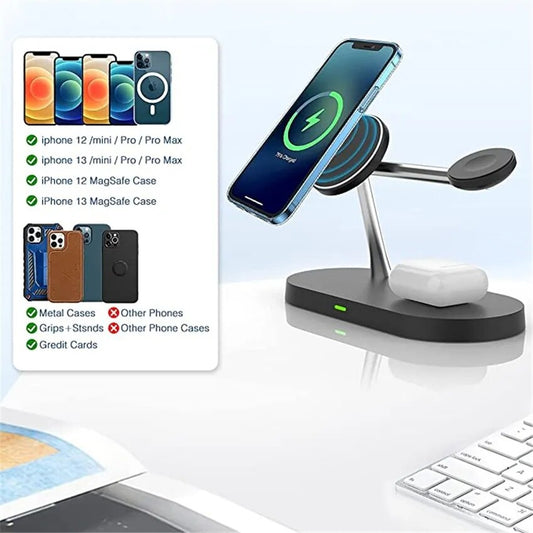 3-in-1 Magnetic Wireless Charger Stand For iPhone.