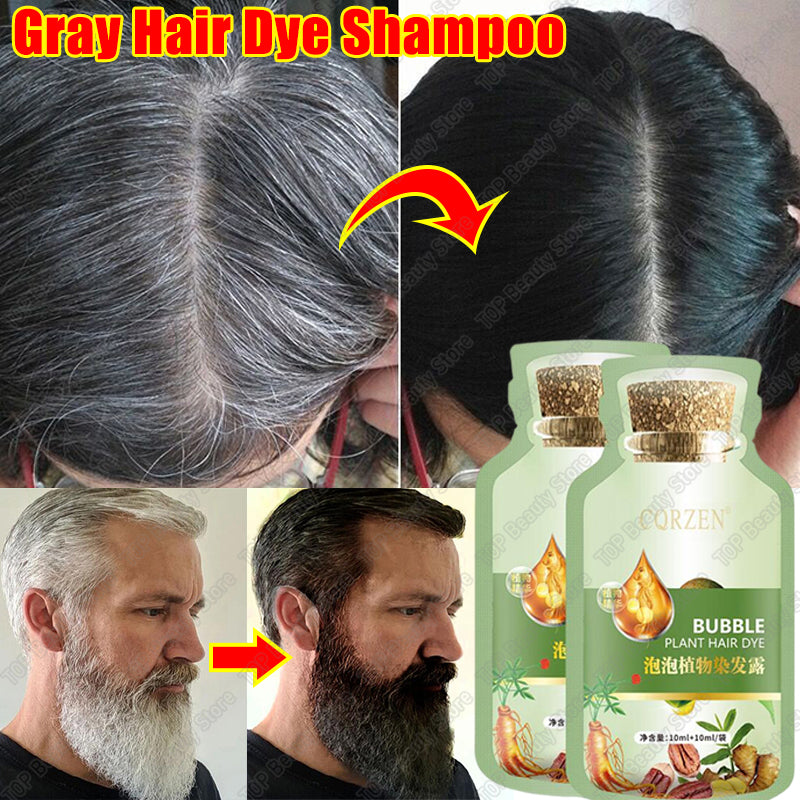 Gray White Hair Treatment Shampoo White To Black Natural Color.