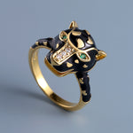 Silver Plated Animal Leopard Panther Ring.