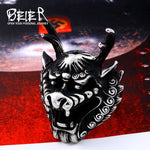 Stainless Steel Oriental Dragon Head Men's Ring.