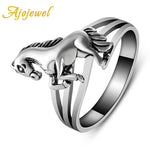 Silver Woman Horse Ring Animal Shaped.