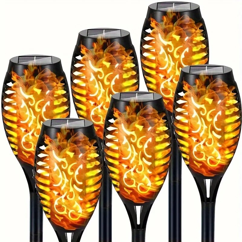 Solar flame torch light, Flickering flame effect, Outdoor lighting, Garden decor, Pathway lights, Waterproof torch light, Solar-powered torch, LED flame light, Landscape lighting, Patio decoration, Realistic flame effect, Dusk-to-dawn sensor, Weather-resistant, Solar garden lights, Torch light fixture,