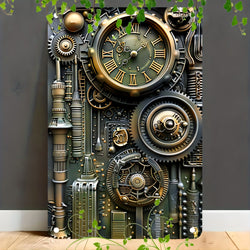 Steampunk Gears and Cogs Aluminum Wall Art.