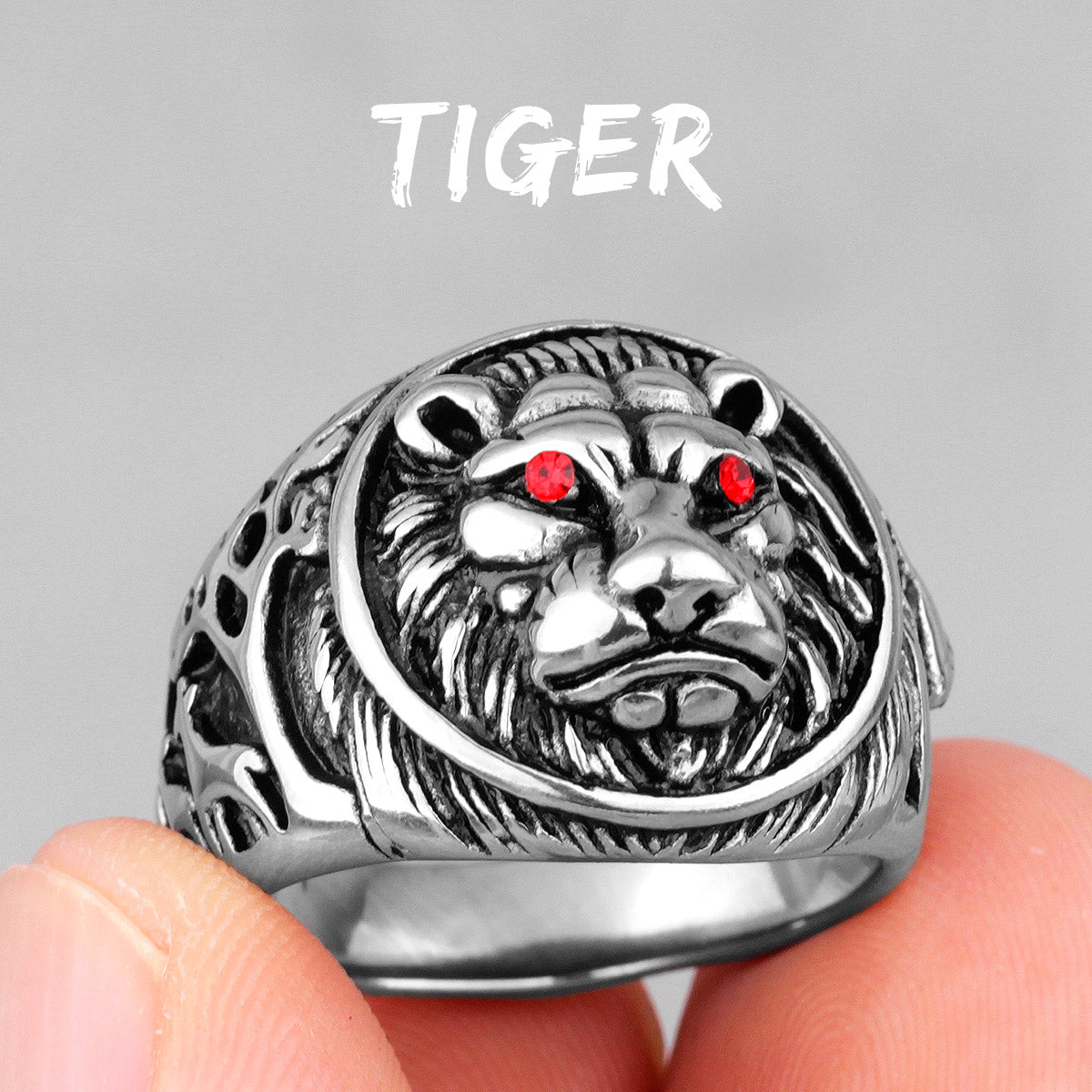 Leopard Ring Stainless Steel Men Jaguar Rings Wild Animal Punk Rock for Male Party Jewelry Halloween Accessories Gift Wholesale