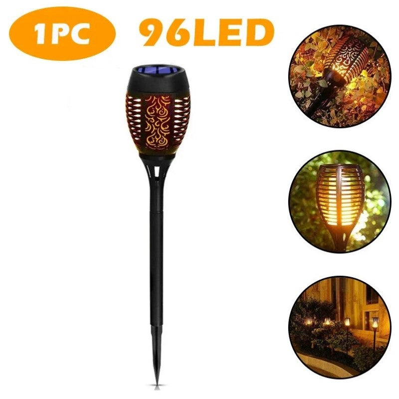 12LED Solar Flame Torch Light Waterproof