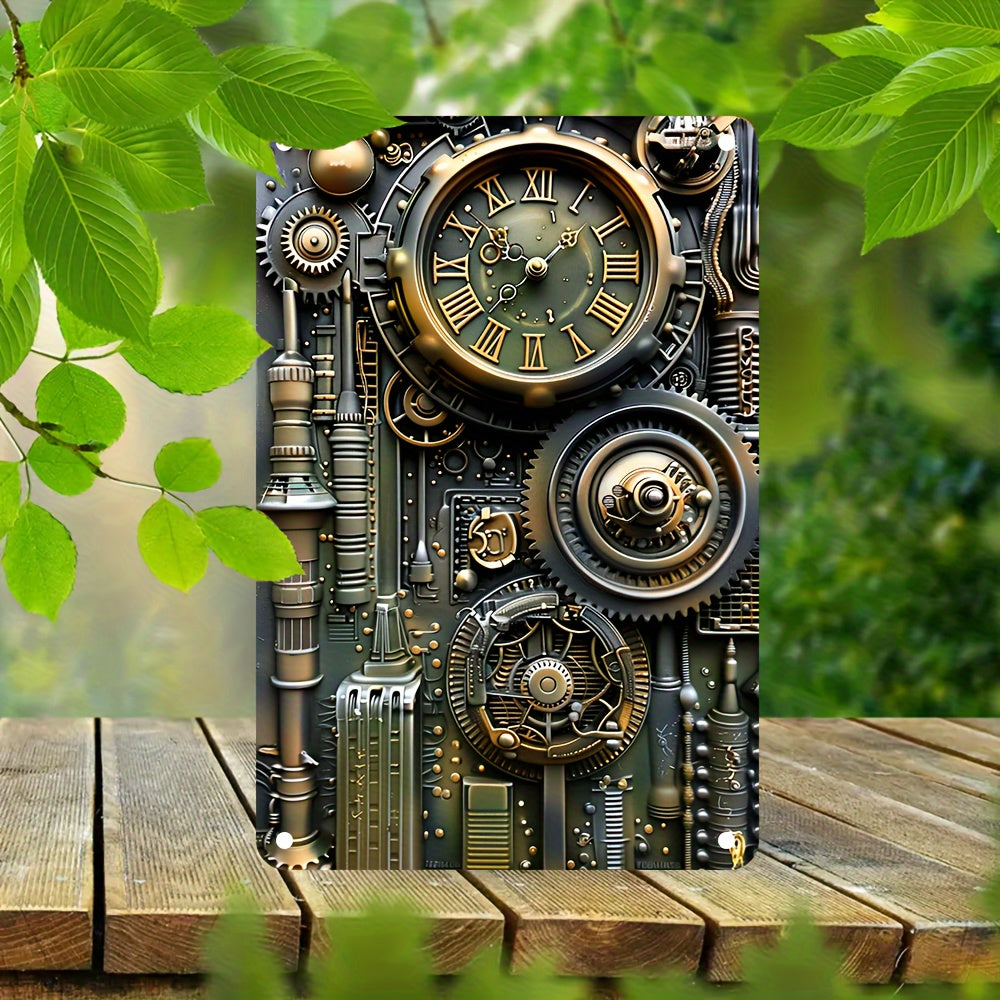 Steampunk Gears and Cogs Aluminum Wall Art.