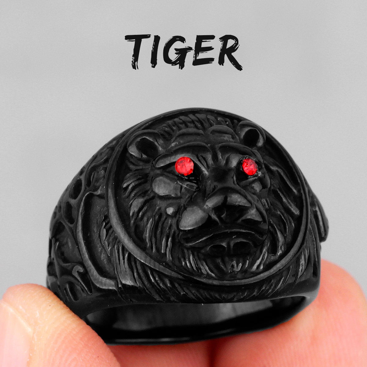 Leopard Ring Stainless Steel Men Jaguar Rings Wild Animal Punk Rock for Male Party Jewelry Halloween Accessories Gift Wholesale