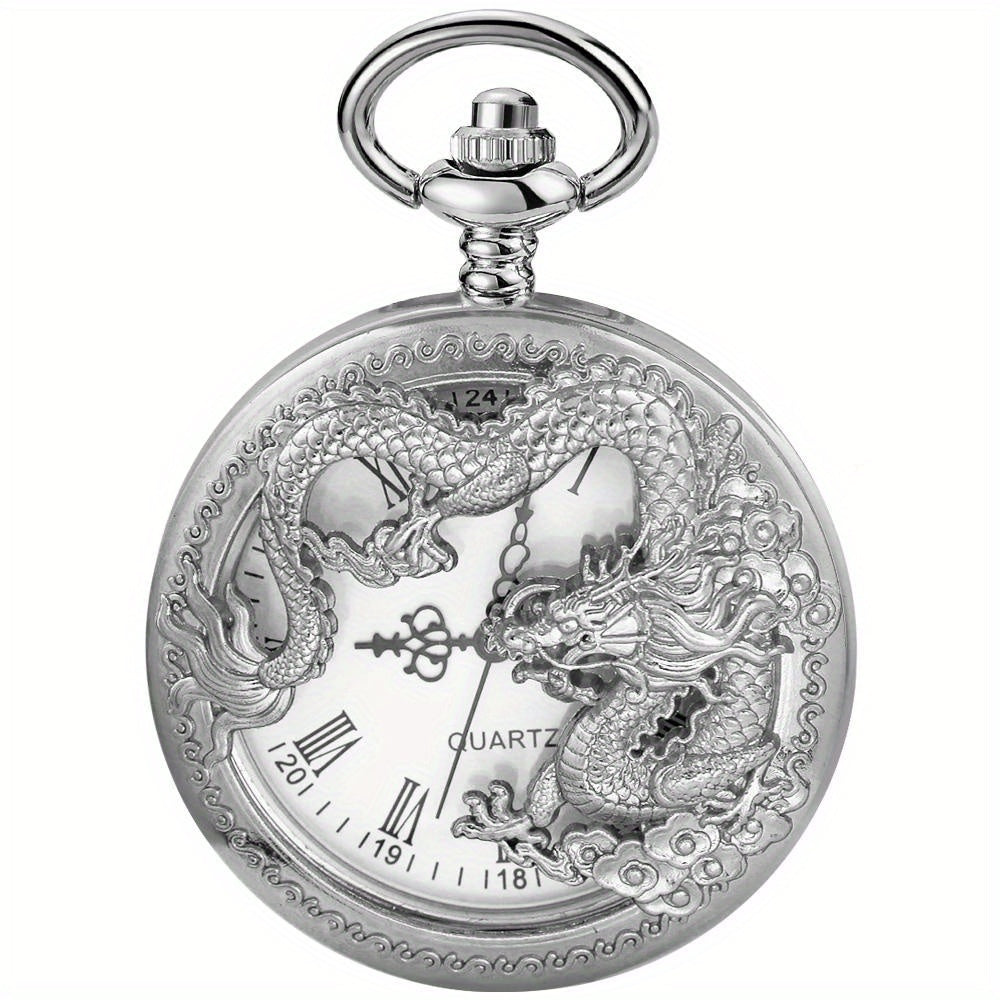 Zodiac Dragon Quartz Pocket Watch Vintage.