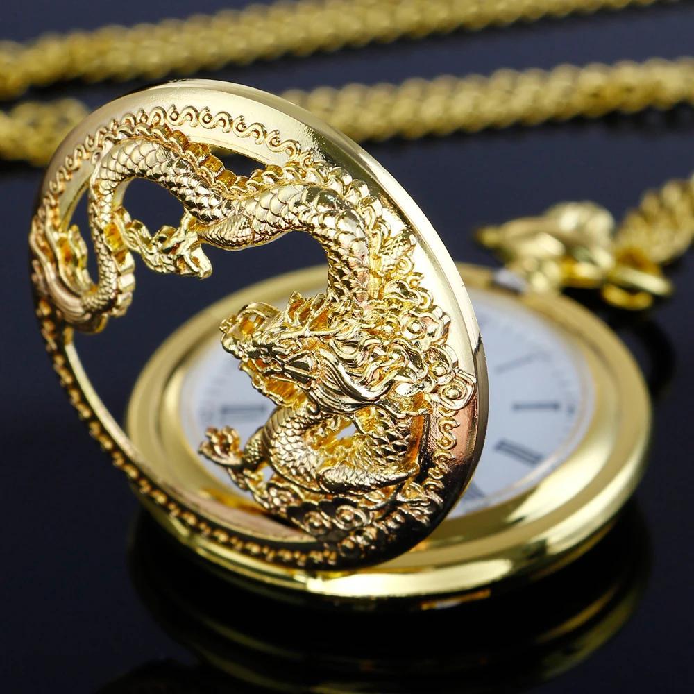 Zodiac Dragon Quartz Pocket Watch Vintage.