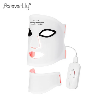 Silicone Red Light Therapy Mask 7 Color LED Face Mask Anti Aging Rejuvenation Brighten Facial Mask with Eye Protection Cushion