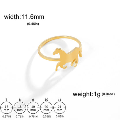 My Shape Horseshoe Rings For Women Girls U-Shaped Horseshoe Finger Rings Stainless Steel Fashion Jewelry Birthday Gifts Lucky