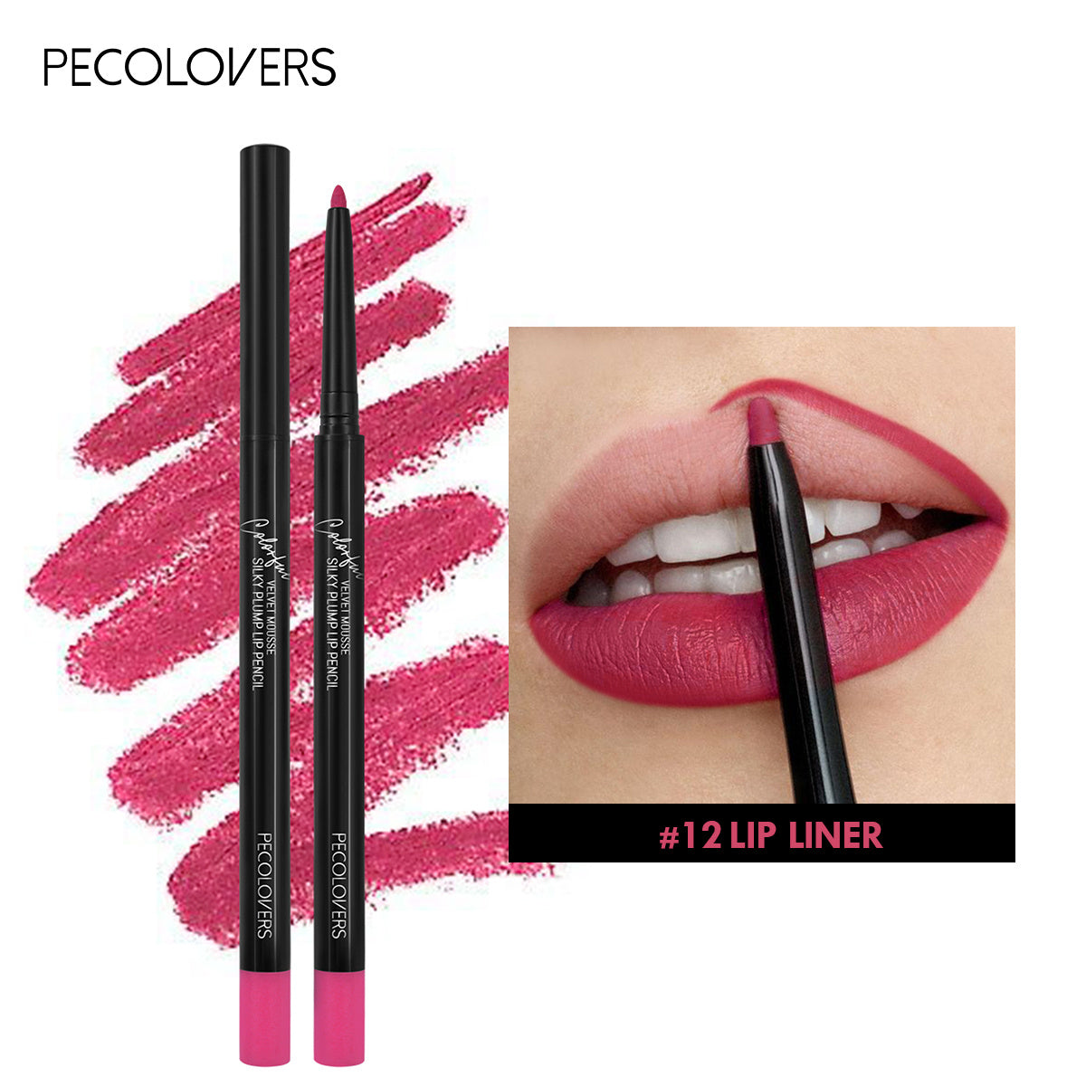 Waterproof Matte Lipliner Pencil Red Contour.