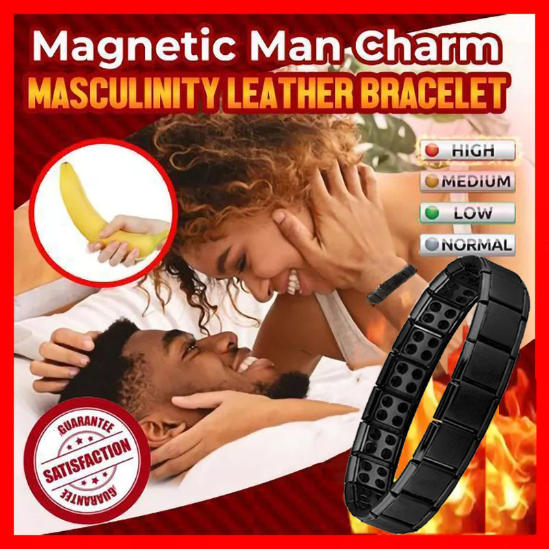 Creative Titanium Steel Bangle No Magnetic Man Charm.