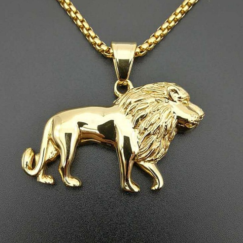 Exquisite charm trendy domineering war horse tiger animal pendant necklace men's hip-hop rock party jewelry gift