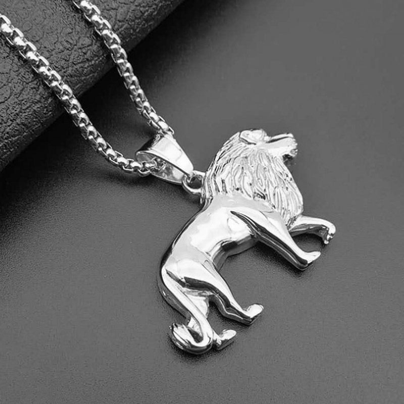 Exquisite charm trendy domineering war horse tiger animal pendant necklace men's hip-hop rock party jewelry gift