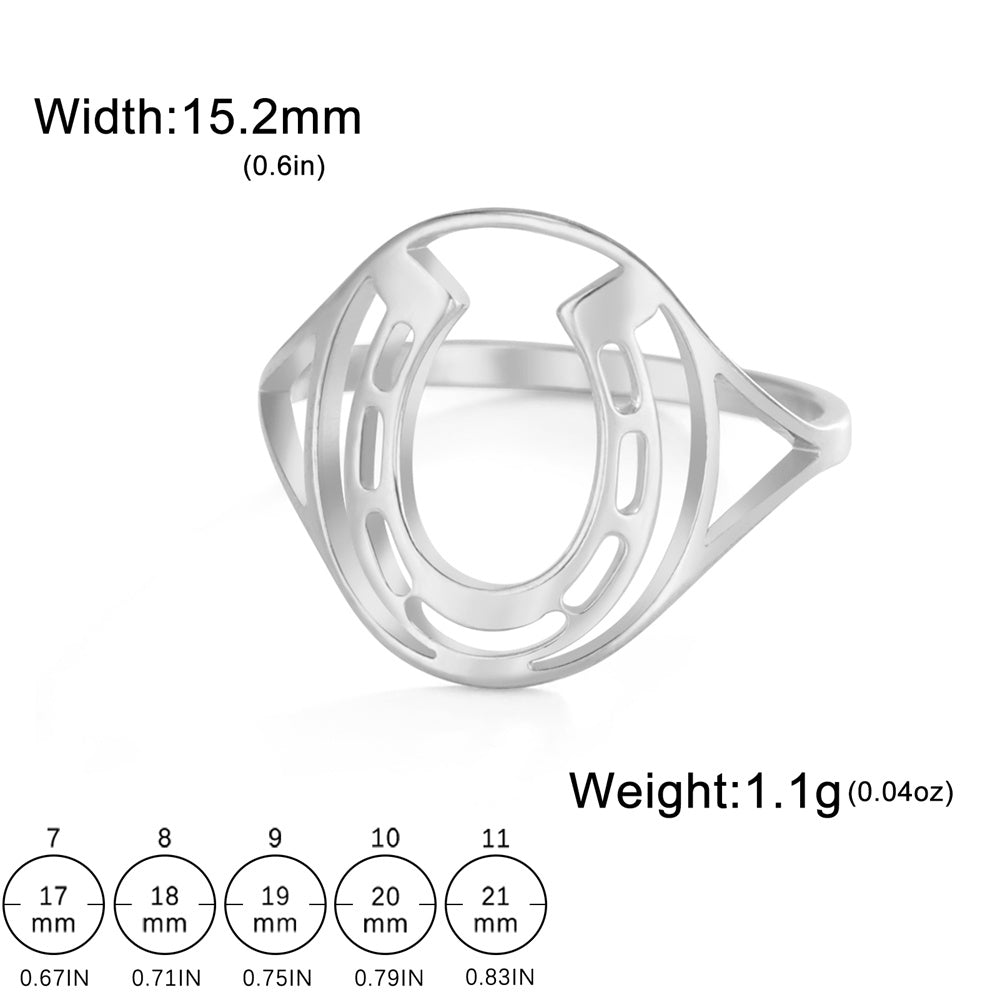 My Shape Horse Rings for Women Girls Running Horse Finger Rings Stainless Steel Lucky Fashion Jewelry Gifts for Horse Lovers