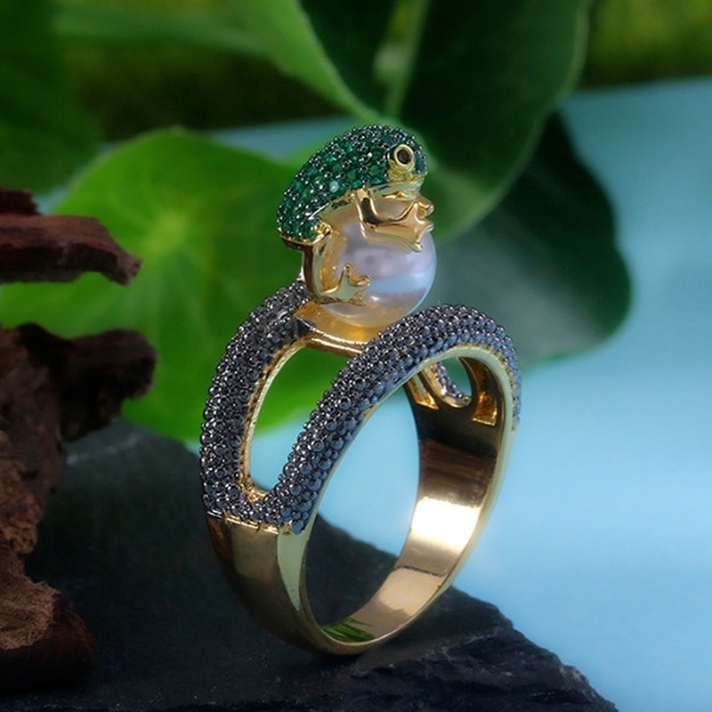 CAOSHI Trendy Style Frog Shape Ring for Women Girl Punk Animal Design Jewelry Accessories Cute Birthday Gift Wholesale Lots&amp;Bulk