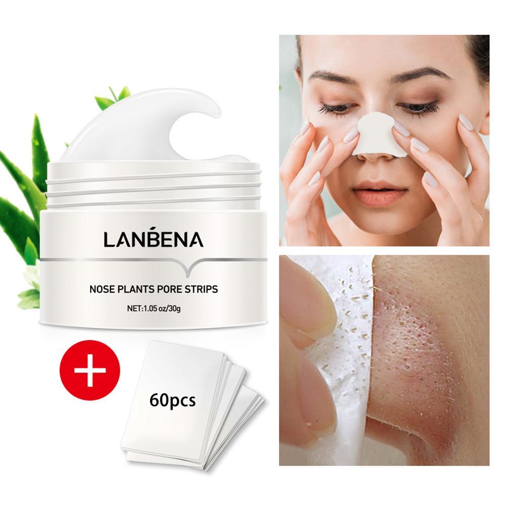 LANBENA Blackhead Remover Cream Paper Plant Pore Strips Nose Acne Cleansing Black Dots Peel Off Mud Mask Treatments Skin Care