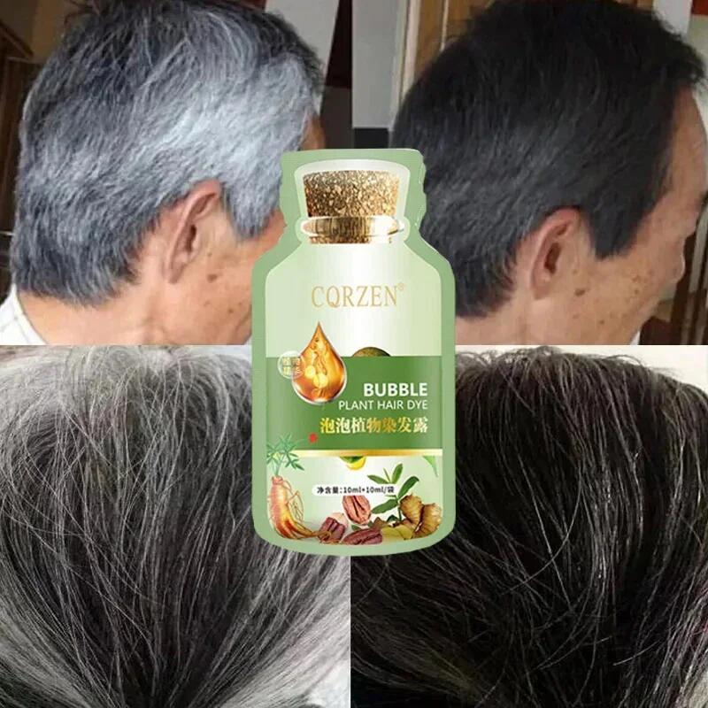 Gray White Hair Treatment Shampoo White To Black Natural Color.