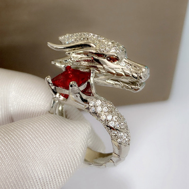 Vintage Dragon Shaped Finger Rings For Men Women