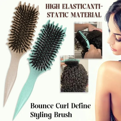 Curls Styling Brush Bristle Detangling Hair.