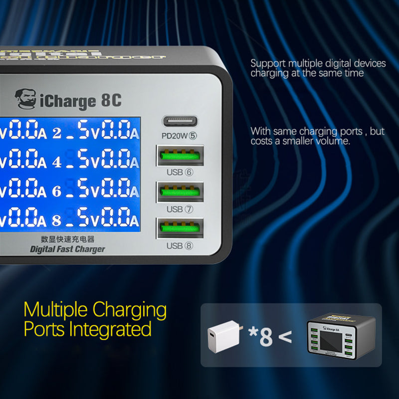 Fast Charger MECHANIC ICharge 8A 8C 8 Ports.