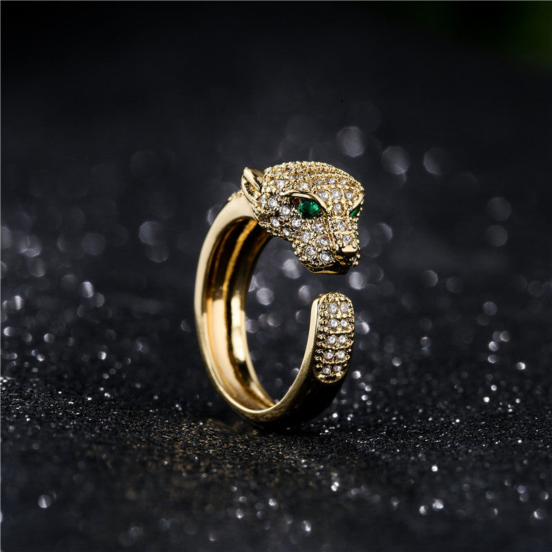 Original Gold leopard shape animal rings for men&