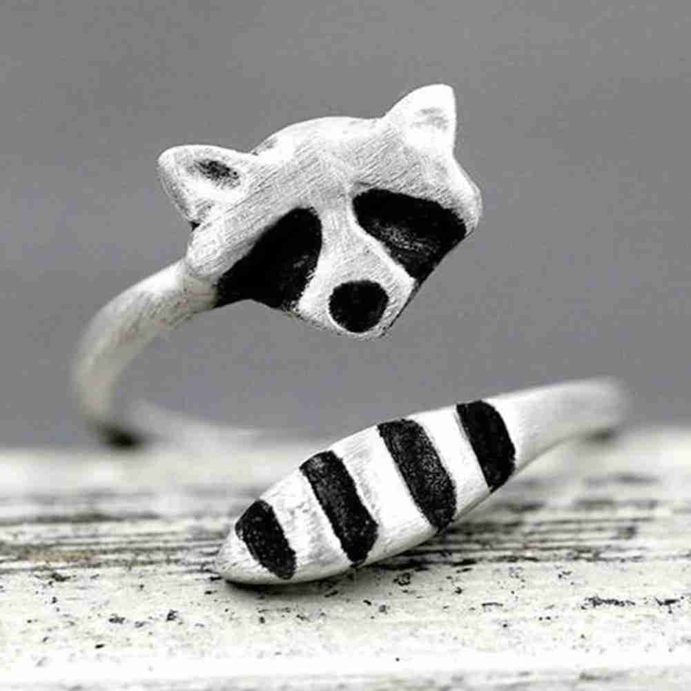 Adjustable Open Raccoon Fox Shape Ring.