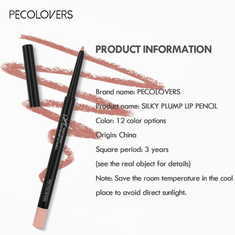 Waterproof Matte Lipliner Pencil Red Contour.