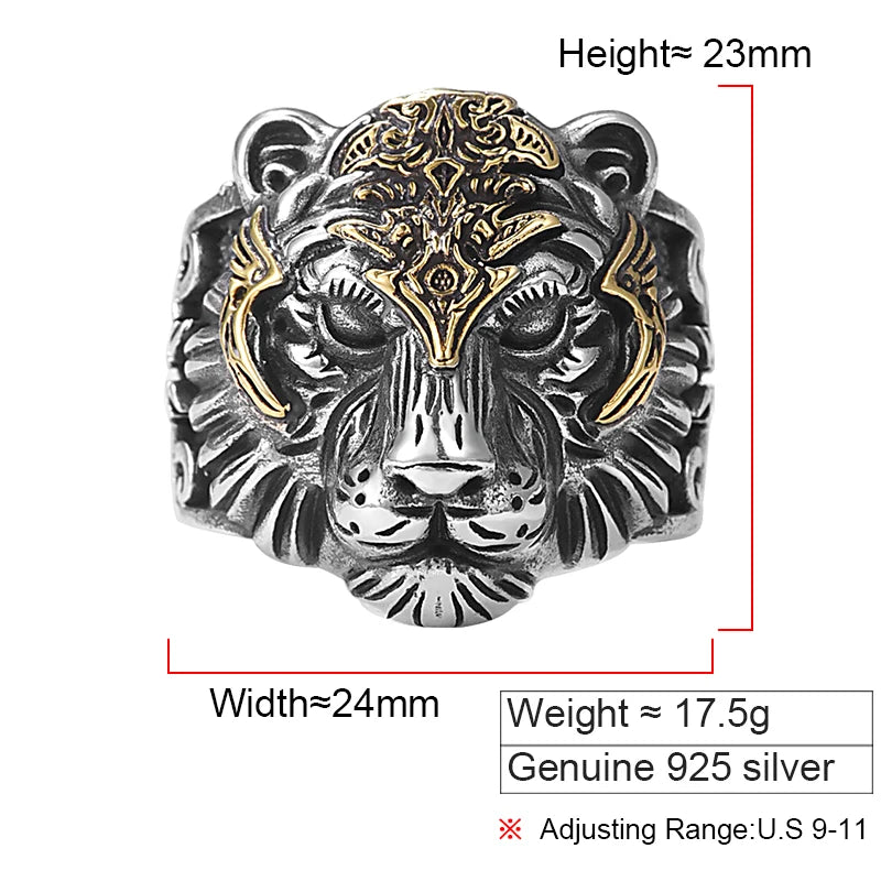 Silver King of Tiger Ring High Details.