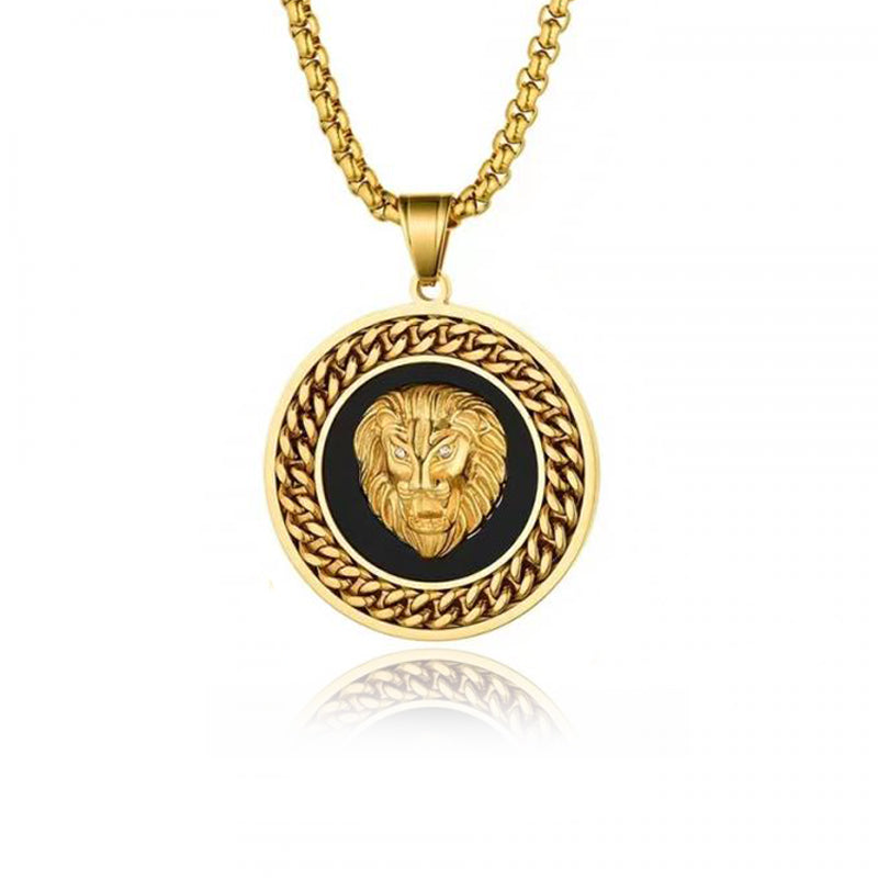 Exquisite charm trendy domineering war horse tiger animal pendant necklace men's hip-hop rock party jewelry gift