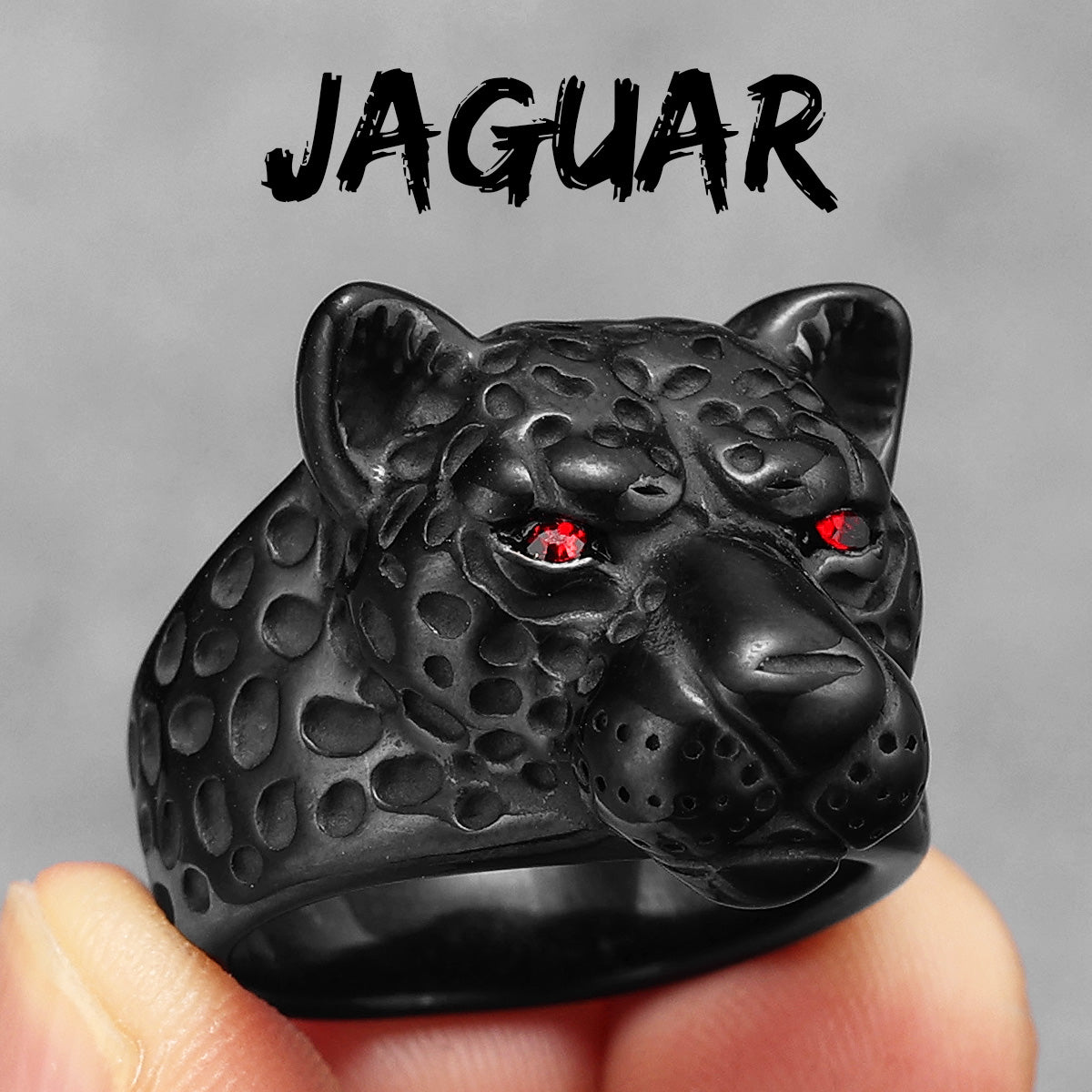 Leopard Ring Stainless Steel Men Jaguar Rings Wild Animal Punk Rock for Male Party Jewelry Halloween Accessories Gift Wholesale