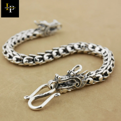 Silver Handmade Dragon Chain Mens Rock.