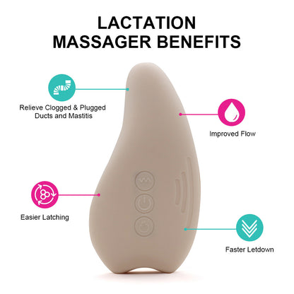 Soft Silicone Breast Massager Warming Lactation Massager for Breastfeeding and Clogged Ducts Improved Postpartum Milk Flow