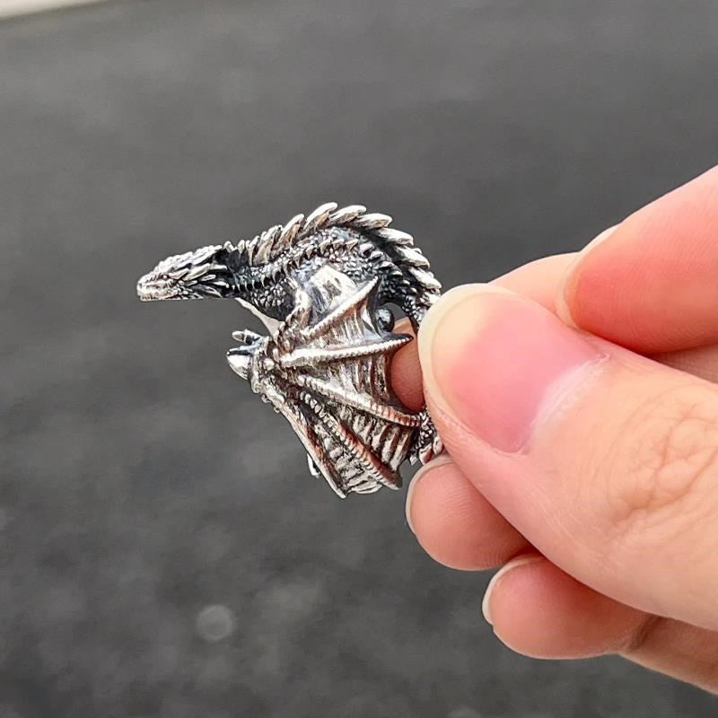 Dragon Rings Gothic Punk Style Pterosaur Wings Opening Adjustable  Rings Vintage Jewelry Accessories Gifts