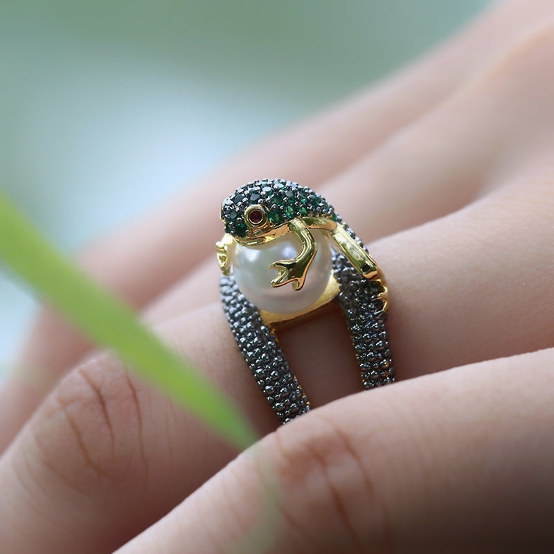 CAOSHI Trendy Style Frog Shape Ring for Women Girl Punk Animal Design Jewelry Accessories Cute Birthday Gift Wholesale Lots&Bulk