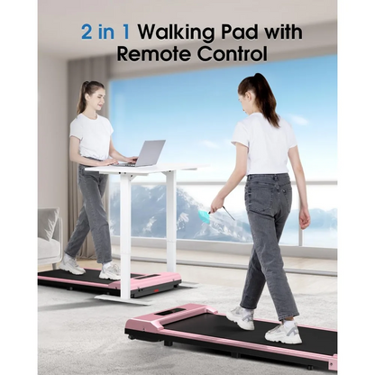 Walking Pad Treadmill 2 in 1, 6.2MPH Under Desk Treadmill Portable, Wide Running Belt, Remote Control, LED Display