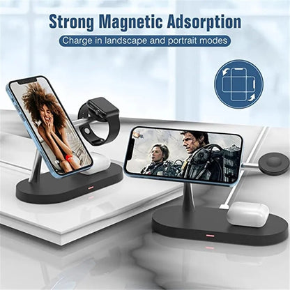 3-in-1 Magnetic Wireless Charger Stand For iPhone.