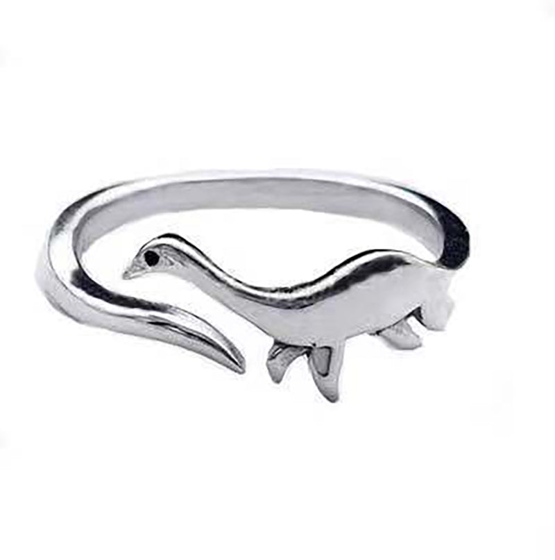 Dinosaur Rings Cute Silver Color Opening Adjustable Rings Best Love Gift Design Animal Shape Ring For Women Men Punk Style