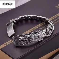 Original Retro Silver Bracelet Male Jewelry Dragon.